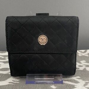 Chanel Black Quitted Bifold Wallet with Pink Leather Interior